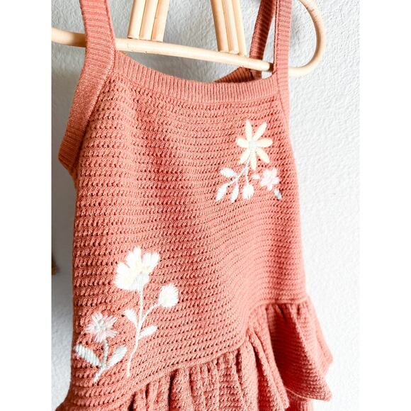 Lost In The Meadow Embroidered Soft Knit Peplum Romper Playsuit 2T/3T - Picture 4 of 9